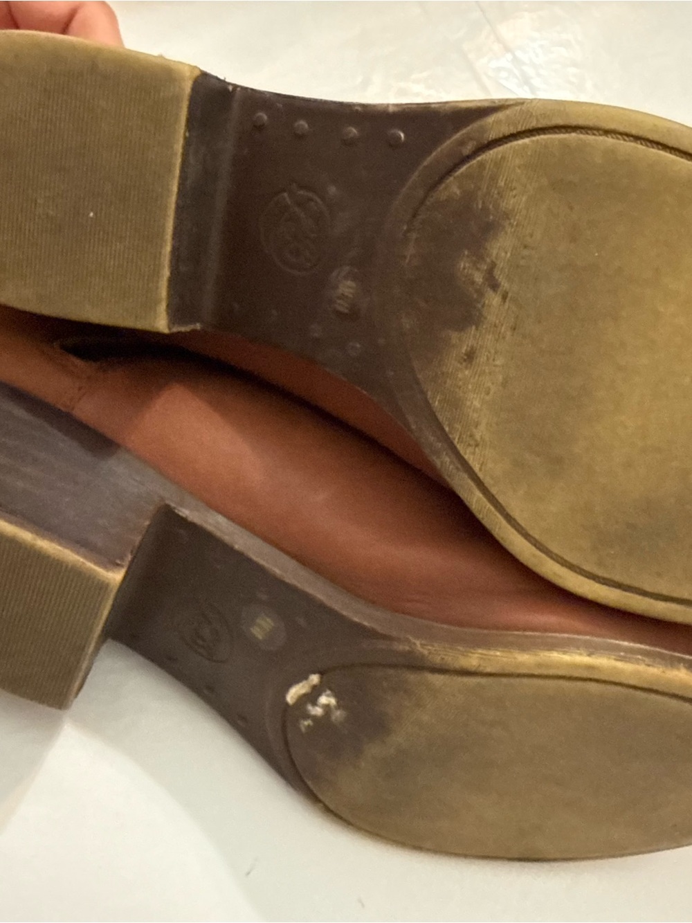Lucky Brand Tan Brown Leather Ankle Booties Zip Side Size 9 - Picture 8 of 10